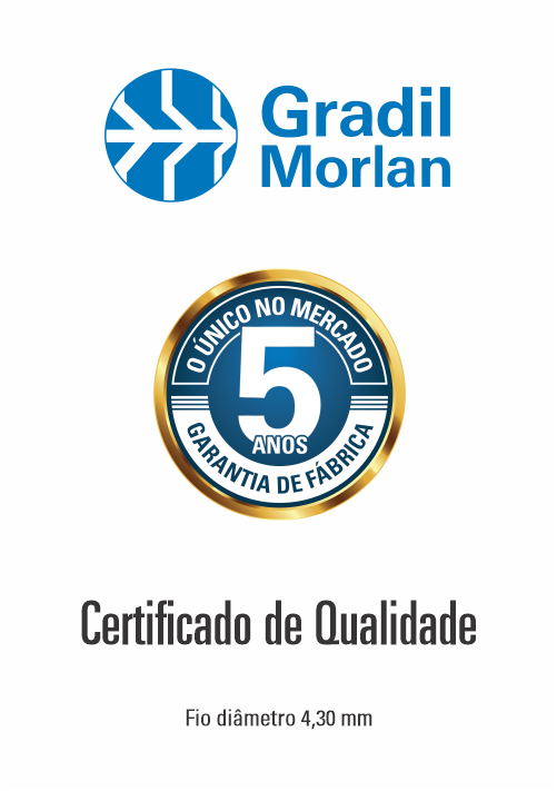 Certificado de Qualidade Gradil Morlan Fio 4,30 mm